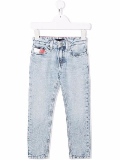 Tommy Hilfiger Junior Kids' Slim-cut Denim Jeans In Blue