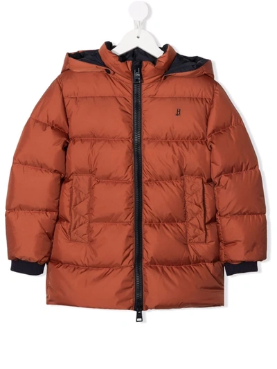 Herno Kids' Padded Zip-up Down Coat In Brown