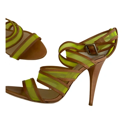 Pre-owned Loeffler Randall Leather Sandals In Yellow