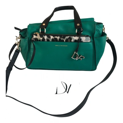 Pre-owned Diane Von Furstenberg Leather Crossbody Bag In Green