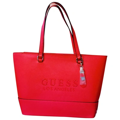 Pre-owned Guess Leather Handbag In Red