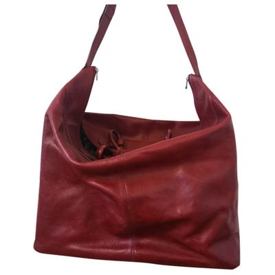 Pre-owned The Bridge Leather Bag In Burgundy
