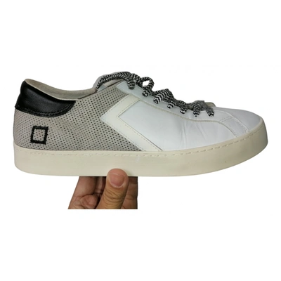 Pre-owned Date Leather Low Trainers In White