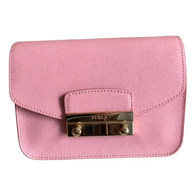 Pre-owned Furla Metropolis Leather Crossbody Bag In Pink