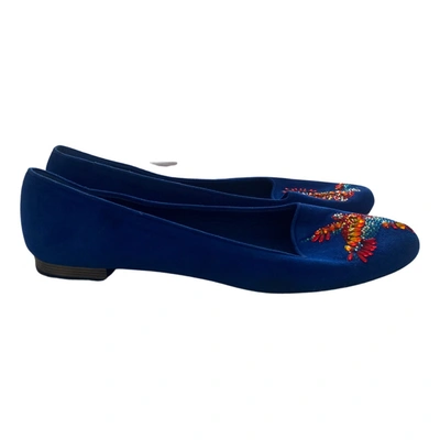 Pre-owned Le Silla Ballet Flats In Blue