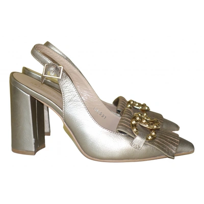 Pre-owned Bruno Premi Leather Heels In Silver