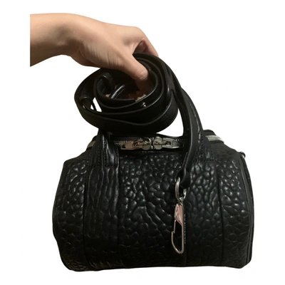 Pre-owned Alexander Wang Rockie Leather Crossbody Bag In Black