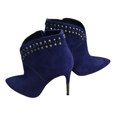 Pre-owned Guess Ankle Boots In Blue
