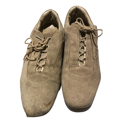 Pre-owned Max Mara Atelier Trainers In Beige