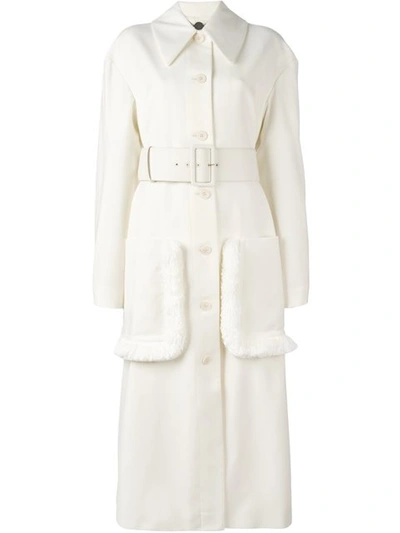 Stella Mccartney 'addison' Oversize Fringed Coat - White
