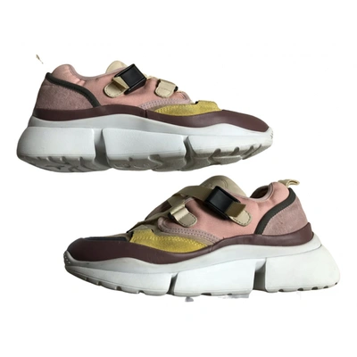 Pre-owned Chloé Sonnie Leather Trainers In Multicolour