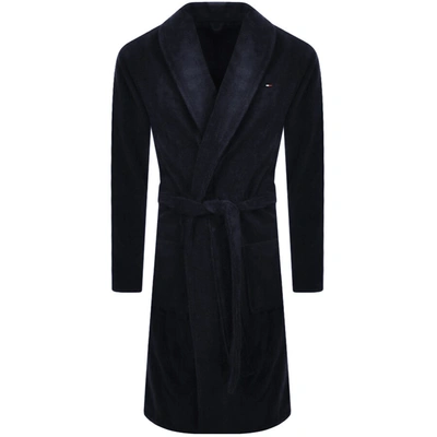 Tommy Hilfiger Terrycloth Dressing Gown In Navy