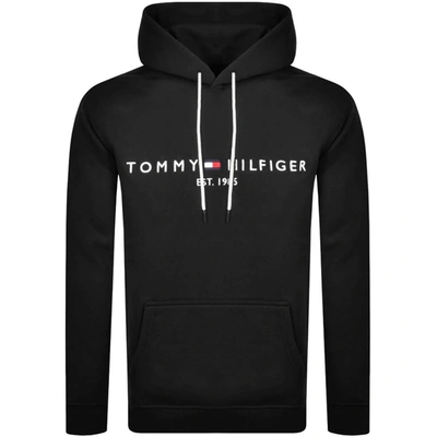 Tommy Hilfiger Logo Pullover Hoodie Black