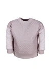 BURBERRY CREWNECK COTTON SWEATSHIRT WITH LOGOED THREE-DIMENSIONAL MOTIF AND ZIP ON THE SHOULDER,8040836 1004A4463