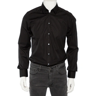 Pre-owned Dolce & Gabbana Black Cotton Front Button Shirt M