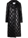 Stand Studio Dorothea Quilted Leatherer Long Coat In Black