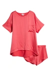 Lunya Washable Silk Short Pajamas In Energized Pink