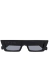 Off-white Marfa Rectangular-frame Sunglasses In Black Dark