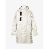 GIVENCHY MENS PEARL GREY BRAND-EMBROIDERED SHELL HOODED PARKA JACKET 36