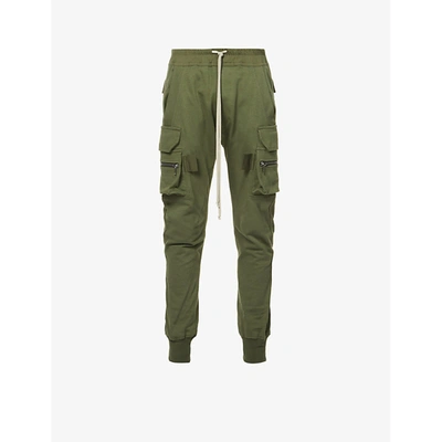 Rick Owens Mens Green Mastodon Tapered Cotton Trousers 32