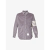 Thom Browne Mens Dark Grey Four-bar Relaxed-fit Corduroy Shirt Jacket M In Dark Grey