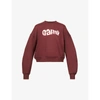 Ganni Womens Merlot Isoli Organic-cotton And Recycled-polyester Sweatshirt L In Merlot