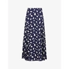 Reformation Womens Splatter Zoe High-waist Woven Midi Skirt 12
