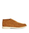 LORO PIANA SUEDE OPEN WALK ANKLE BOOTS,17319859