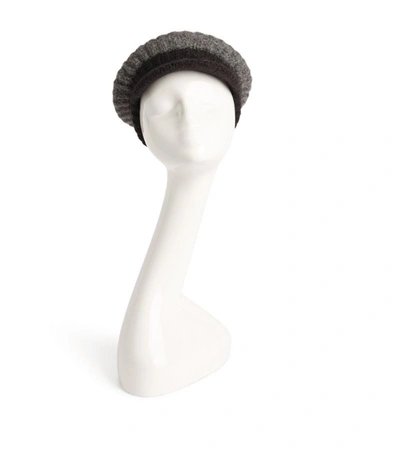 Weekend Max Mara Knitted Baker Boy Hat In Grey,black