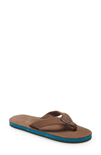 Rainbowr Rainbow '301blue' Flip Flop In Expresso/ Blue