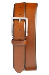 Johnston & Murphy Leather Belt In Tan Italian Grain Leather