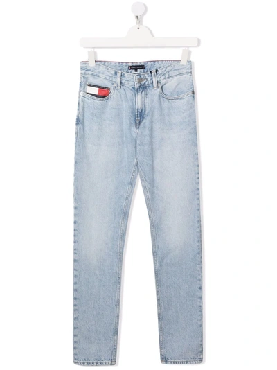 Tommy Hilfiger Junior Teen Slim-cut Denim Jeans In Blue