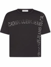 Calvin Klein Logo-print Cotton T-shirt In Black