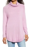 Caslonr Turtleneck Tunic Sweater In Pink Gale
