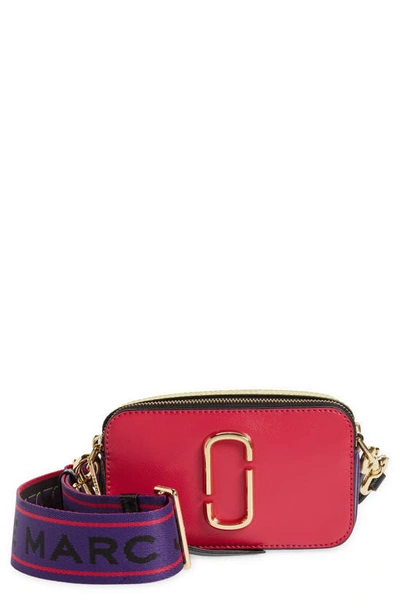 Marc Jacobs The Snapshot Leather Crossbody Bag In New Peony Multi