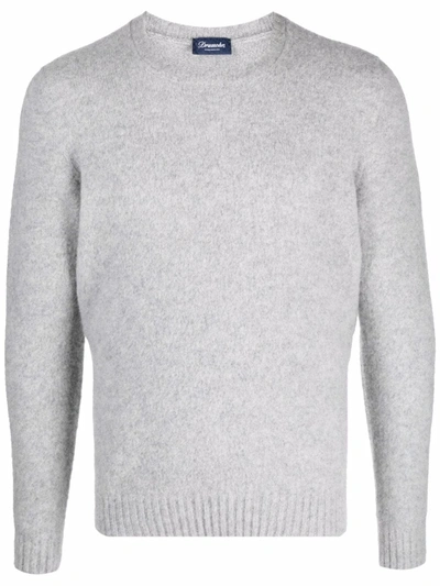 Drumohr Crew Neck Knitted Jumper In Grey