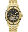 Bulova Men's Automatic Marine Star Gold-tone Stainless Steel Bracelet Watch 45mm In Black / Gold Tone