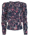Isabel Marant Batozia Ruched Printed Silk-blend Crepe De Chine Blouse In Multi