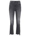 Mother The Insider High Rise Crop Step Fray Bootcut Jeans In Dancing In The Moonlight In Dancing In The Moonlight