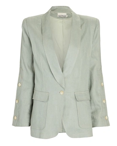 Alemais Ivy Oversized Linen Blazer In Light Green