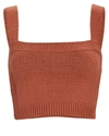 A.l.c Winona Rib-knit Cropped Top In Cider