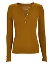 Nili Lotan Jordan Henley Long-sleeve T-shirt In Beige