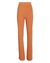 A.l.c Logan Ribbed-knit Flared Pants In Orange
