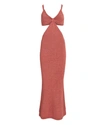 Cult Gaia Serita Cotton-blend Ribbed-knit Cutout Dress In Coral