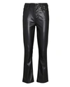 Mother The Weekender Mid-rise Faux-leather Flare Jeans In Wax On Wax Off