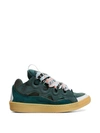LANVIN LOW-TOP CURB SNEAKERS FOREST GREEN