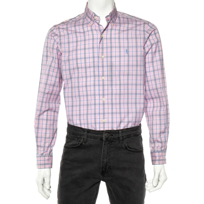 Pre-owned Ralph Lauren Pink Checked Cotton Long Sleeve Classic Fit Shirt S