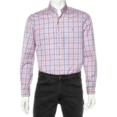 Pre-owned Polo Ralph Lauren Pink Checked Cotton Long Sleeve Classic Fit Shirt S