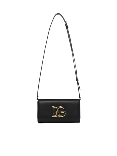 Dolce & Gabbana Dg 3.5 Leather Clutch Bag In Black