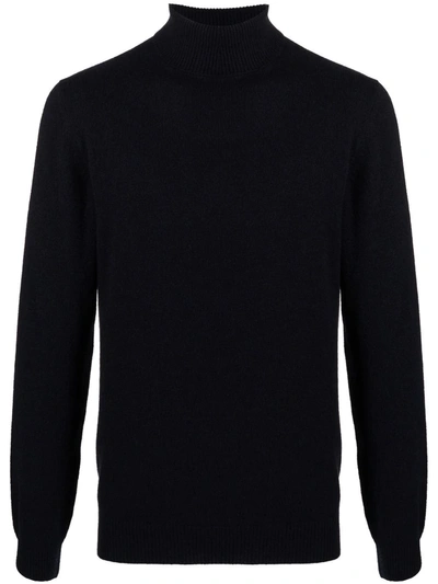 Corneliani Fine-knit Rollneck Sweater In Blue